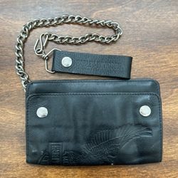 Harley Davidson Leather Wallet With Chain 