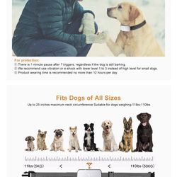 Dog Bark Collar, Rechargeable Anti Barking Training Collar, No Bark Collar 7 Adjustable Sensitivity and Intensity Levels for Small Medium Large Dogs