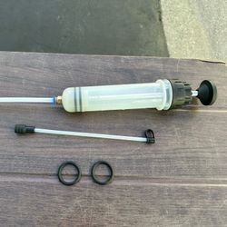 Thorstone 200cc Automotive Fluid Extractor Pump, Manual Oil Change Syringe with 2pcs 22cm PVC Suction Tubes