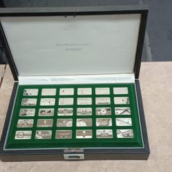 Franklin mint- The Silver Gem Ingot Of The World 30 Bar Set In Box