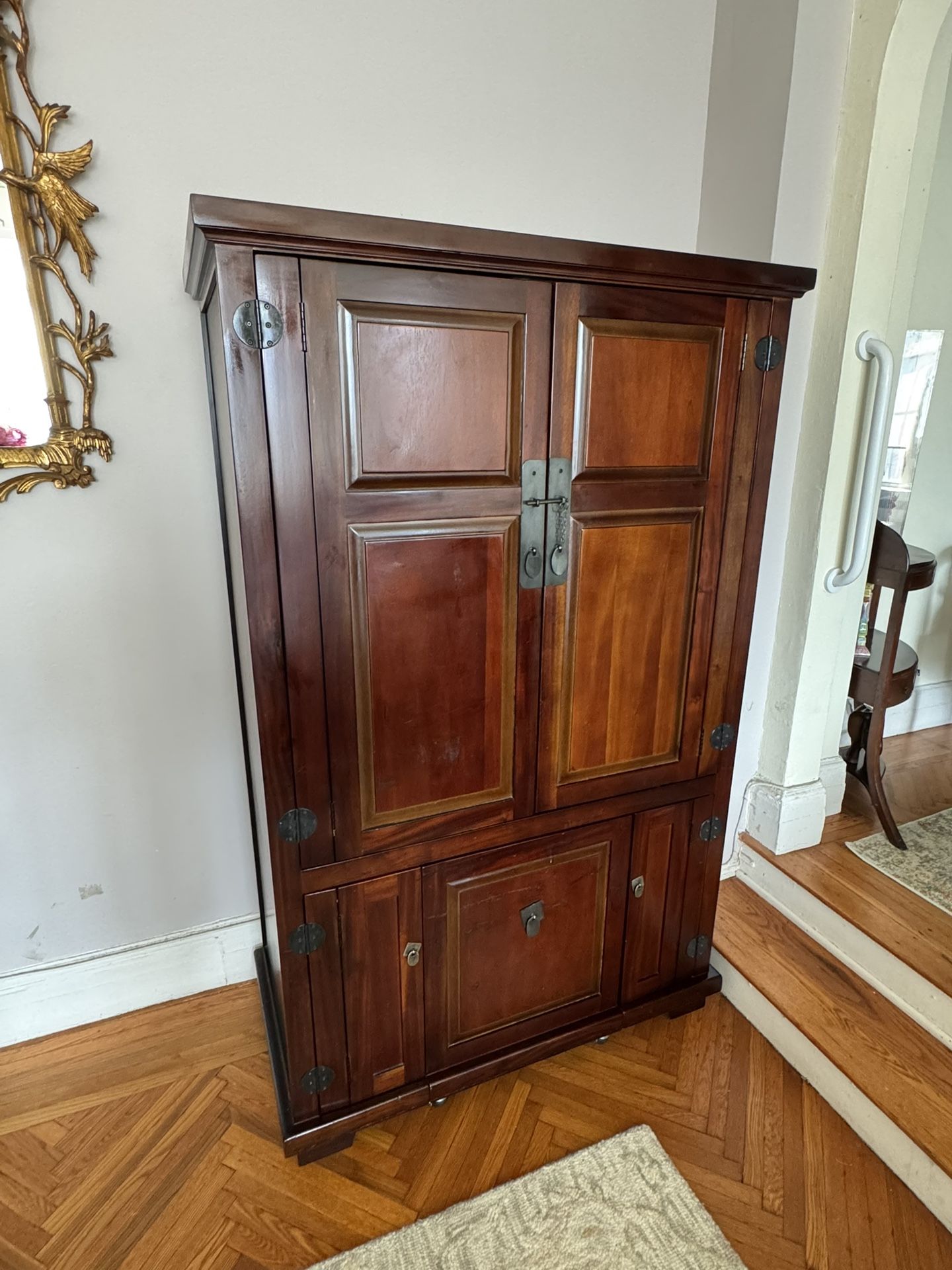 Home Office Credenza With Built-in Office Chair