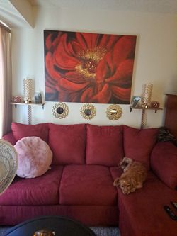 Ashley Darcy Sofa w/ Chaise - Salsa