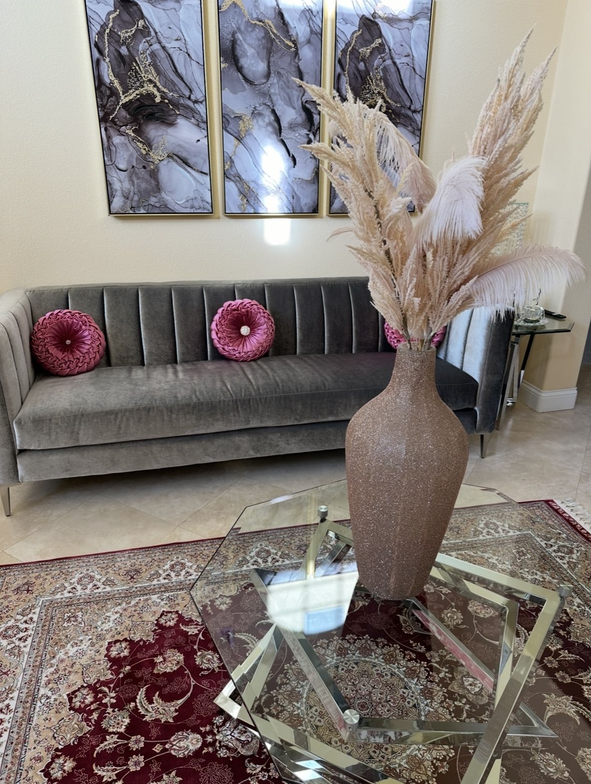 Custom Z Gallerie Crestmont Velvet Sofa Chair SET Modern chic