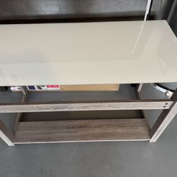  Whalen® Cecile 48”W Writing Desk, Snowdrift White/Fossil Greige Oak