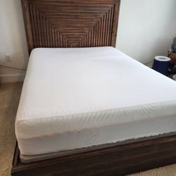(BEST OFFER)Queen Size Wood Bed Frame with Storage Drawers + Mattress (Optional)
