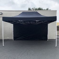 (New in box) $160 Heavy Duty EZ Pop-up Canopy 10 x 15 FT with (1 Sidewall, Carry Bag) White or Black 