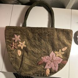 Vintage Green Corduroy Purse