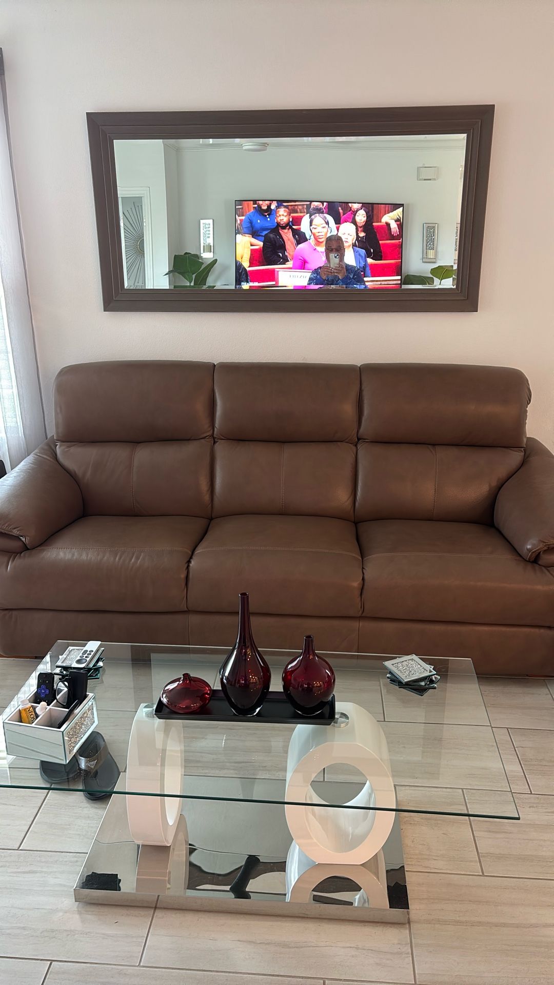 Leather Couch And Leather Recliner