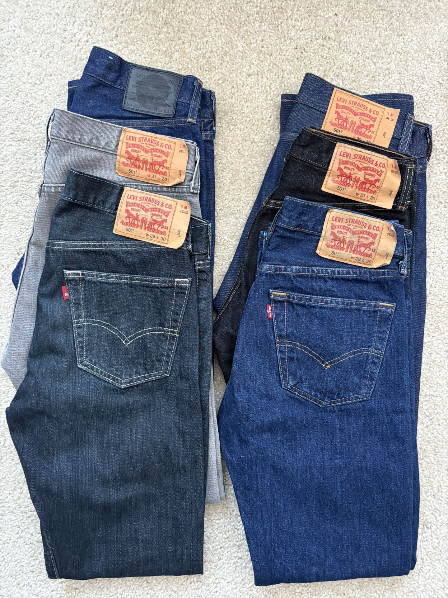 Mens Levis 501 and 505 Jeans