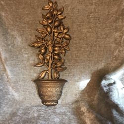 Vintage Vintage Homco  Lemon Tree 1969 Gold Tone Wall Hanging