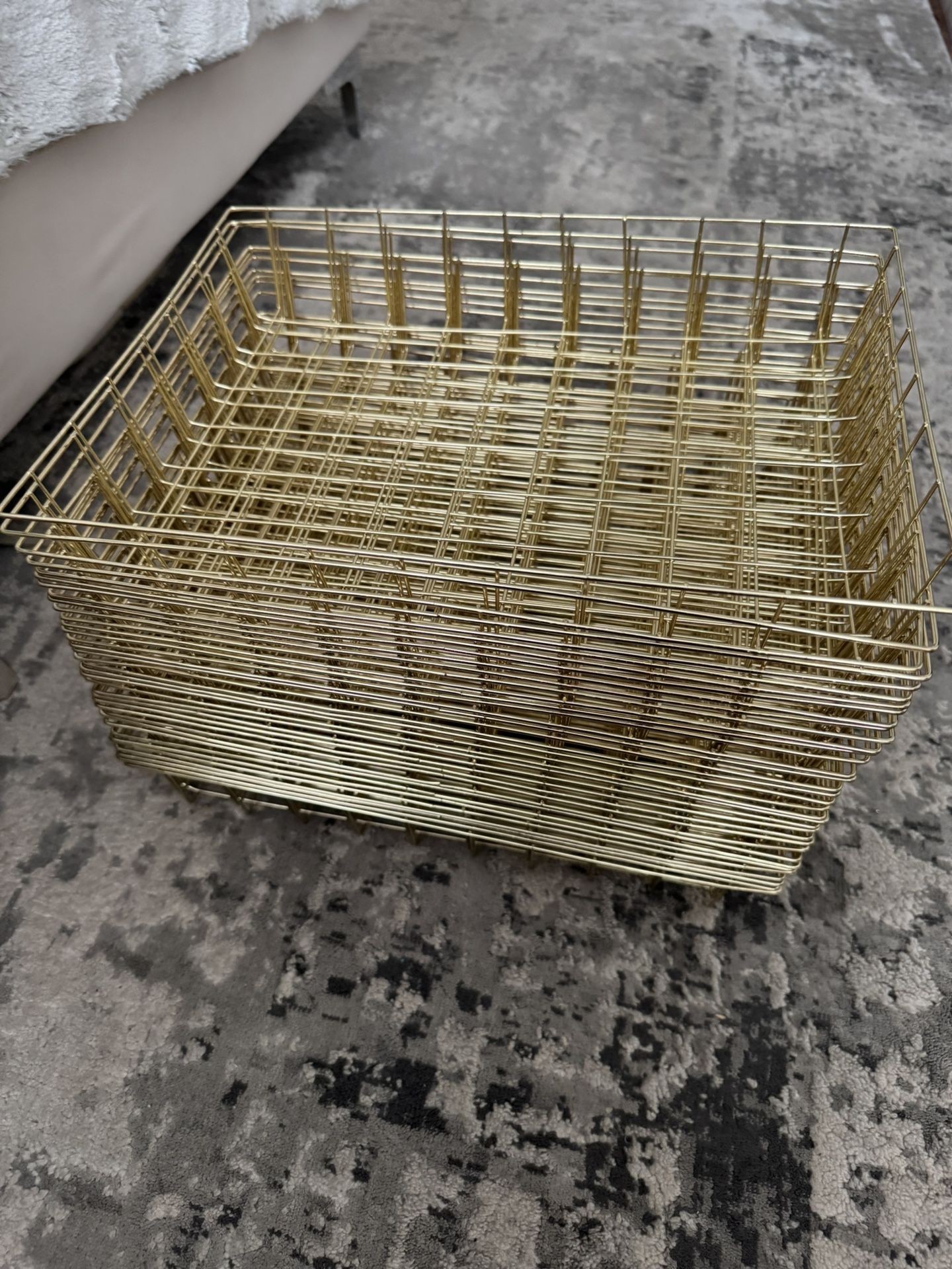 Set of Gold Wire Storage Baskets