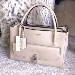 Marc Jacobs Tan Taupe Leather Handbag New