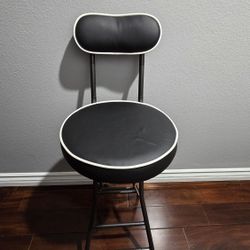 Modern Bar Stools Folding Stool with Backs Kitchen Bar Stools 29.5 inch Round PU Leather Cushion Foldable Bar Chairs with Footrest Portable Counter