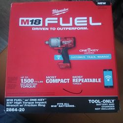milwaukee m18 fuel high torque impact one key 3/4 with friction ring 