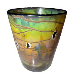 Snakeoil Glassworks Classic Signature Bourbon Scotch Glass Iridescent Amber Cup