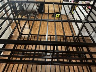 Full Size Bunk Black  Metal Bed Frame