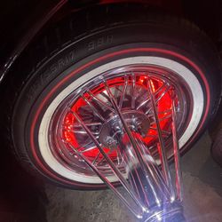 Two 235/55R17 Vogue Tires CUSTOM BUILT RADIAL VIII RED STRIPE RED/WHITE 