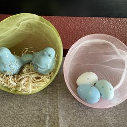 Art Glass Asymmetrical Candy Bowls, set of 2