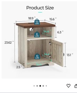 🔥 Brand New Nightstand w/ Charging Station, USB & Storage – Rustic Brown