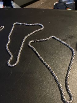 Silver Box Link Chain Necklace