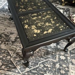 Gold Inlay Glass top  Coffee Table