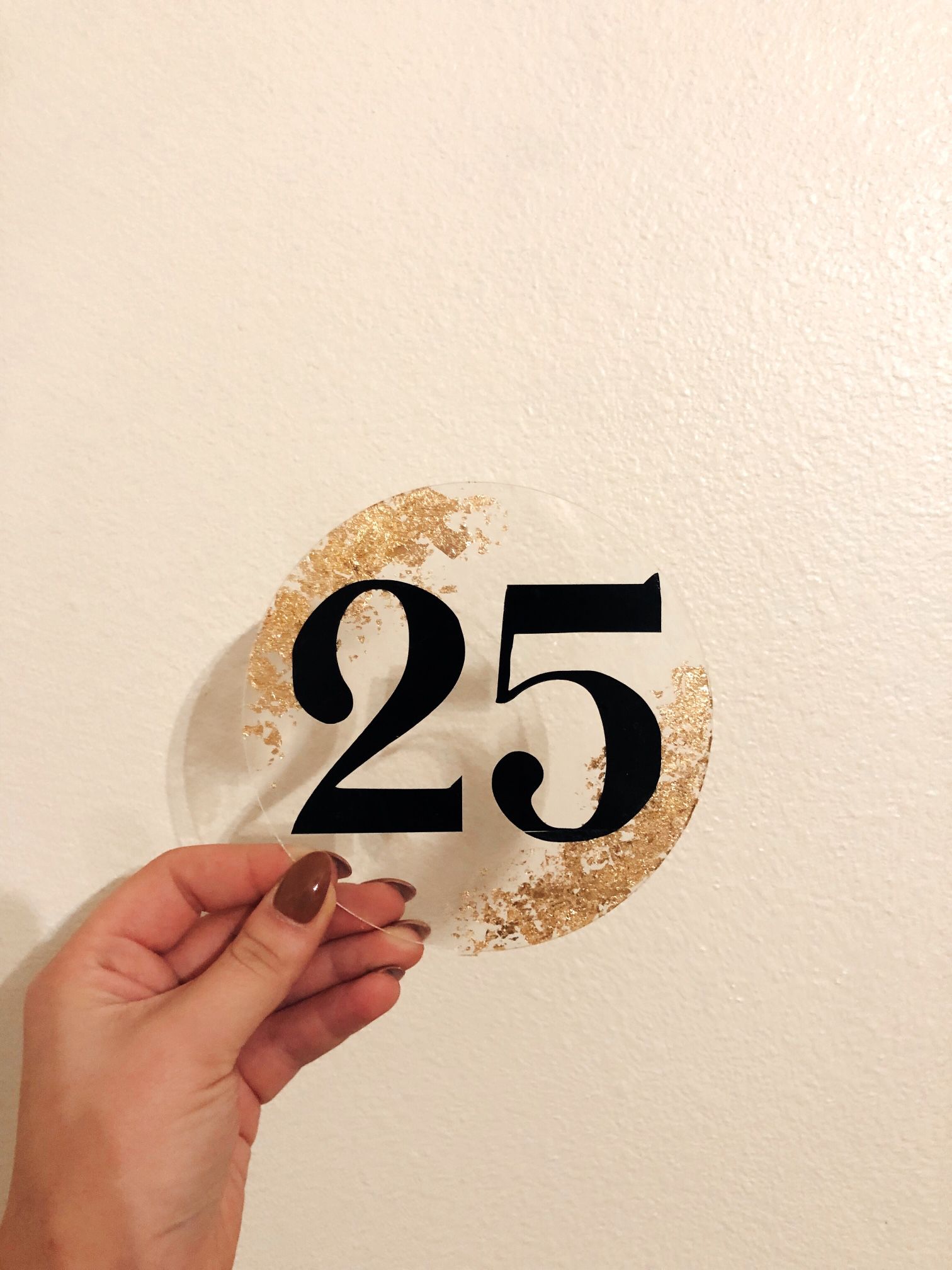 25th Birthday Acrylic Cake Topper-Black And Gold 