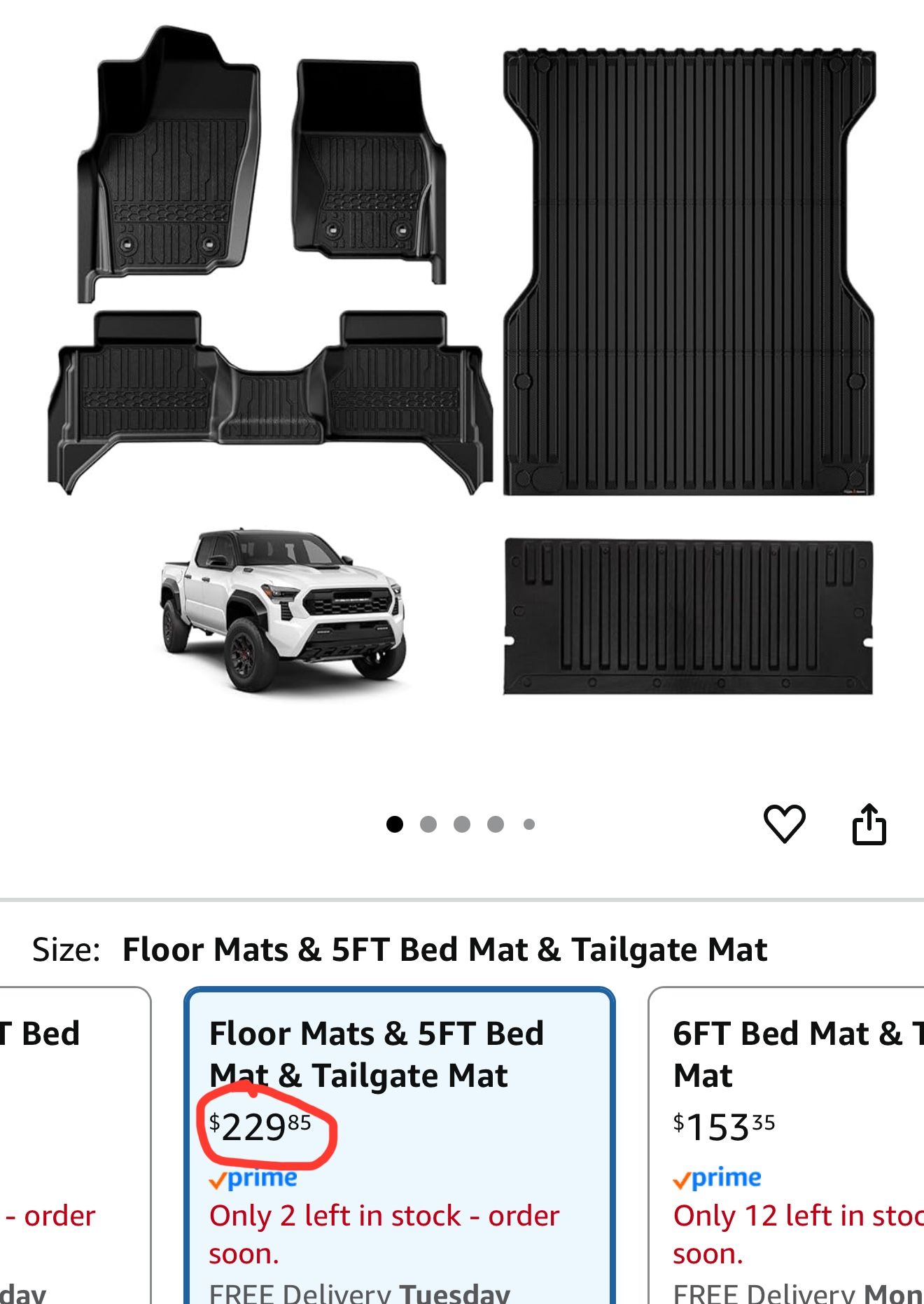 2024-2025 Toyota Tacoma All Weather Floor Mats And Bed Cover