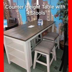 ✨ Counter Height Table With 4 Stools