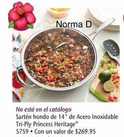 Sartén de 14” Tri-ply nuevo en su caja 🌺 princess house. 🌺