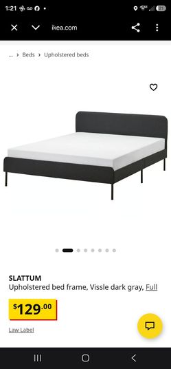 SLATTUM Upholstered bed frame, Vissle dark gray, full