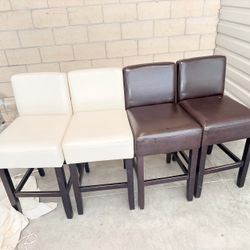 Set (4) leather chairs