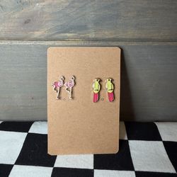 Tropical Bird Earring Set