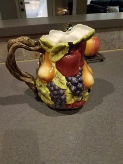 Sonoma Villa by Home Interiors Ceramic Fruit Pitcher 