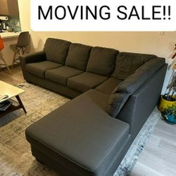 Gray Sectional Couch Sofa With Chaise 