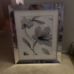 Floral Painting With Mirror Frame 