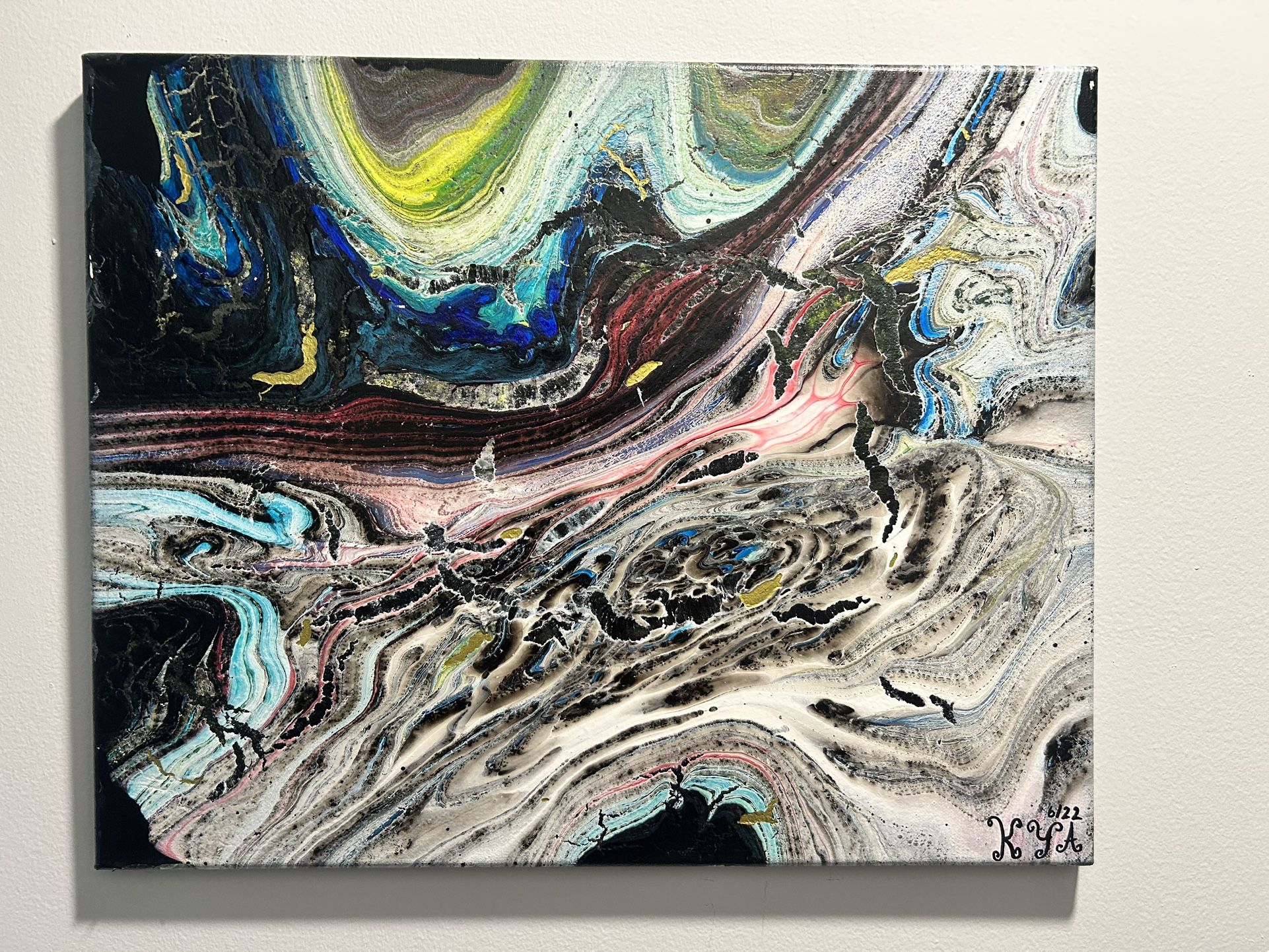 Original Acrylic Pour Art 20.5” x 16.5” x 0.5”