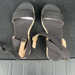 SHEIN Black Wedge Sandals 