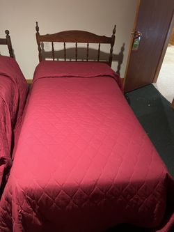 Twin Bed Box Spring Mattress Frame And Headboard 