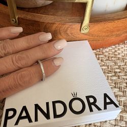 Authentic Pandora Paved Heart Ring Size 6