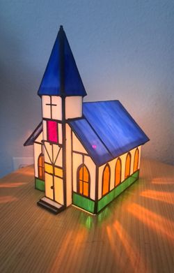 Illuminated Stained Glass Collectables Crystal Village Church