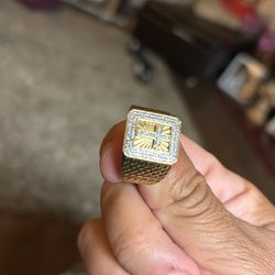 10k gold PLATED ring with diamonds