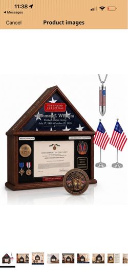 Personalized Veteran/Military Memorial Flag Display Case Burial Flag Box