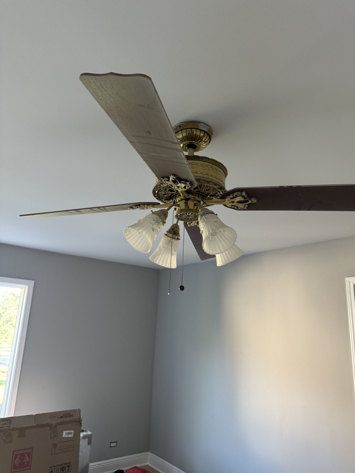 Two Hunter Brass Ceiling Fans