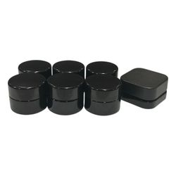 5mL Ultraviolet UV Protected Black Round Jar Ceramic Airtight Multi-Use (7 Pack)