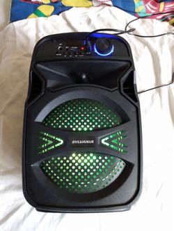 BLUETOOTH SPEAKER SYLVANIA WIRELESS RECHARGEABLE PORTABLE RADIO FM USB MICROSD PORT
