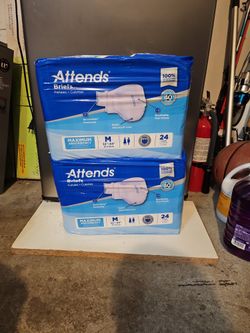 Attends DermaDry Complete Brief Medium,32-44 Inch-Bag of 24