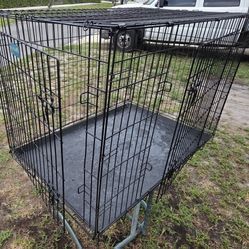Dog / Cat / Animal - Cage / Crate / Kennel / Carrier - Collapsible,  Double-Door Large XL Extra Training
