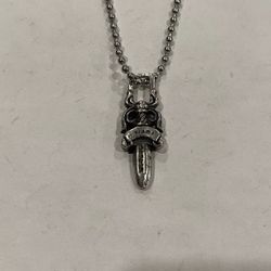 Chrome Hearts Dagger Pendant Ball Chain Sterling Silver Necklace .925 #5