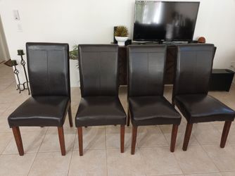 Set of 4 Brown Chairs