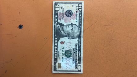 10 Federal Reserve Note Fancy 2 Digit Serial Number